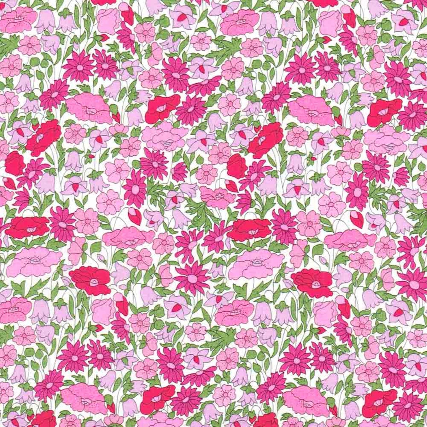 Liberty Tana Lawn - Poppy Forest C pink floral cotton fabric