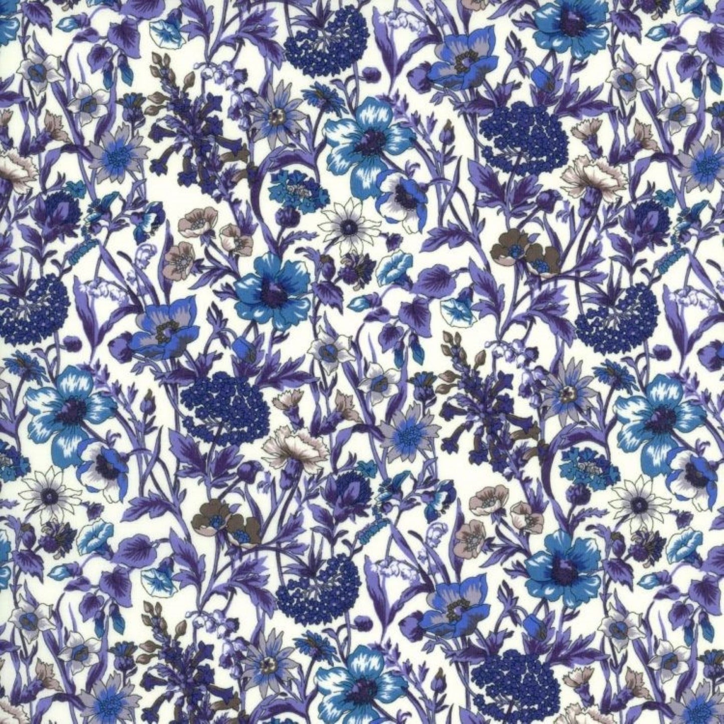 Liberty Tana Lawn Fat Eighth Rachel C blue floral cotton fabric