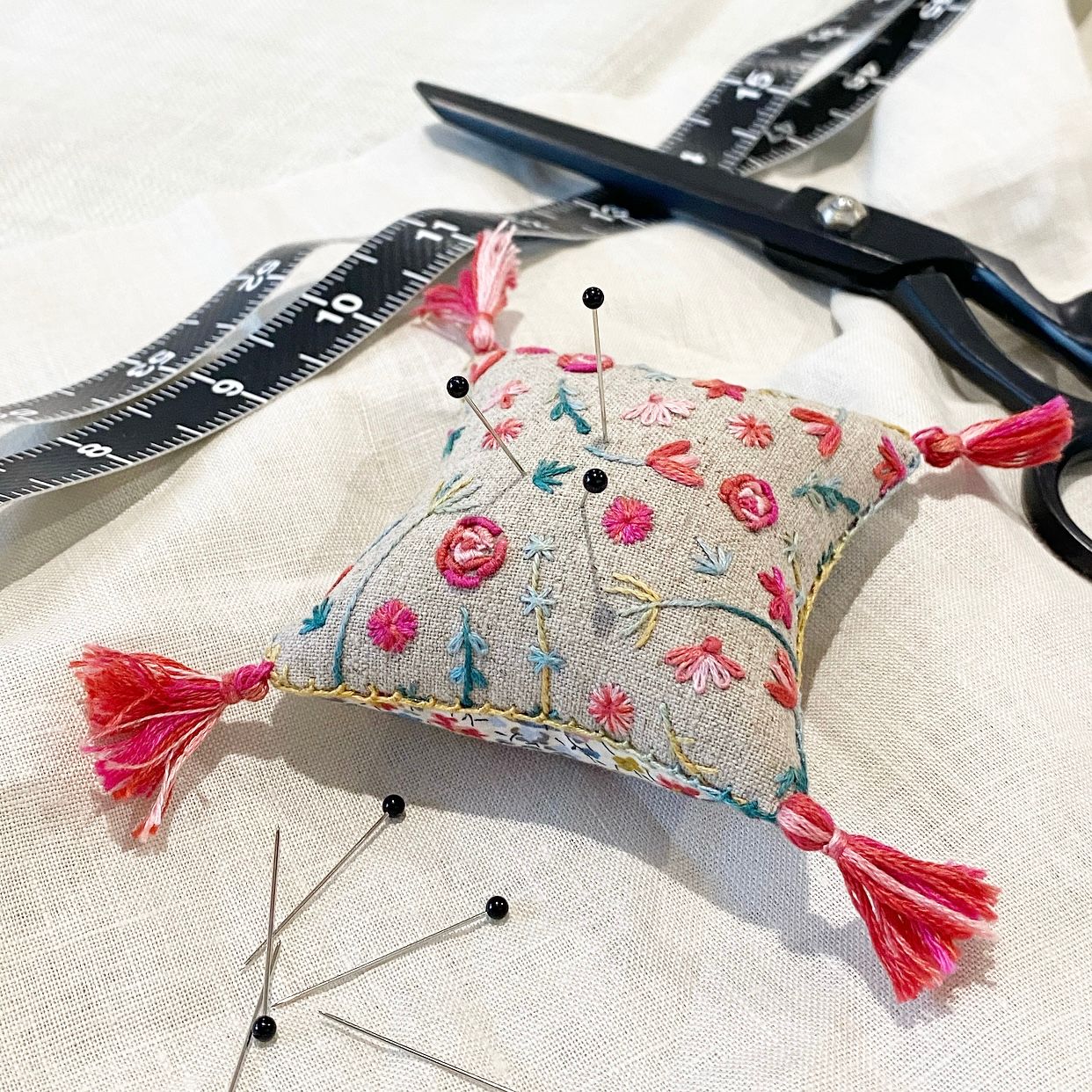 Sampler pincushion embroidery stitchery skill builder - Amy Kalissa
