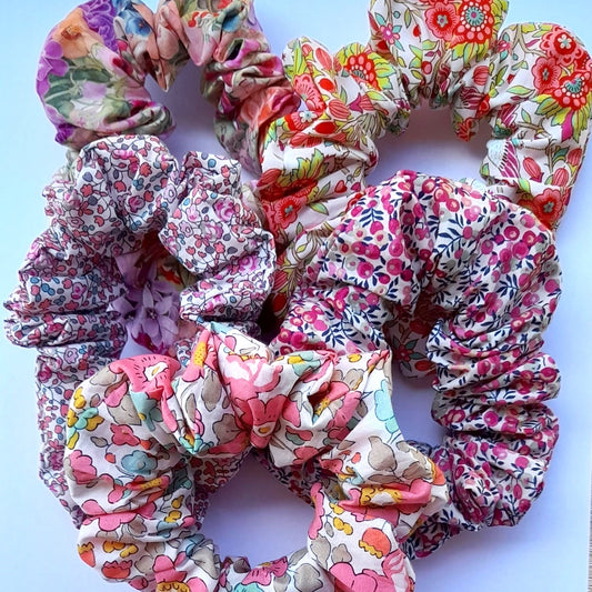 Liberty Tana Lawn Scrunchies suit adult or child - pretty pinks