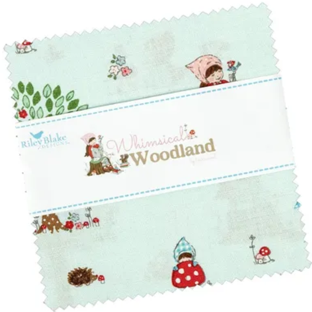 Whimsical Woodland 42, 5 inch squares cotton quilt fabric Sherri and Chelsi for Riley Blake fabrics