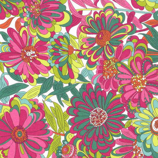 Liberty Tana Lawn Fat Eighth Willows Garden B green floral cotton fabric