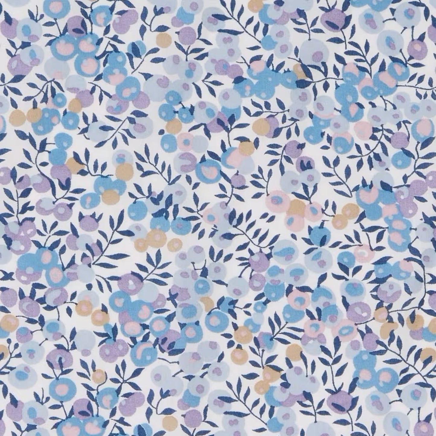 Liberty Tana Lawn Fat Eighth Wiltshire Bud E blue floral cotton fabric