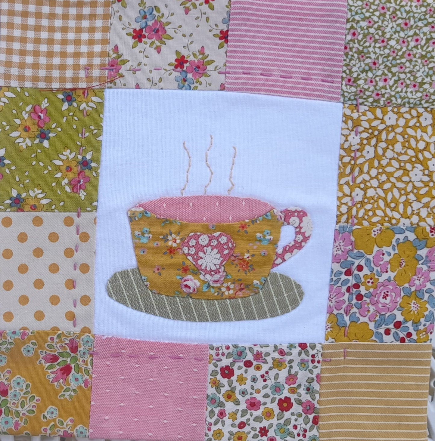 Applique Tea Cup mug rug - Class  Kits