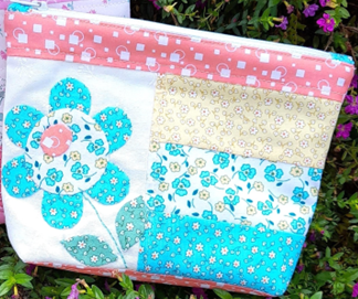 Applique Flower Zipper Pouch - Class Kits
