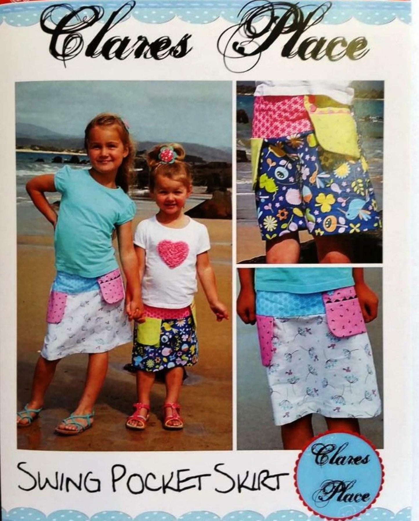 Child's swing pockets skirt sizes 2-7 pattern by Clare's Place