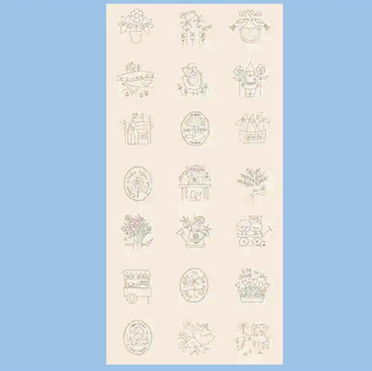 Willowbrook garden theme 21 pre-printed stitcheries cotton linen fabric panel The Birdhouse designs